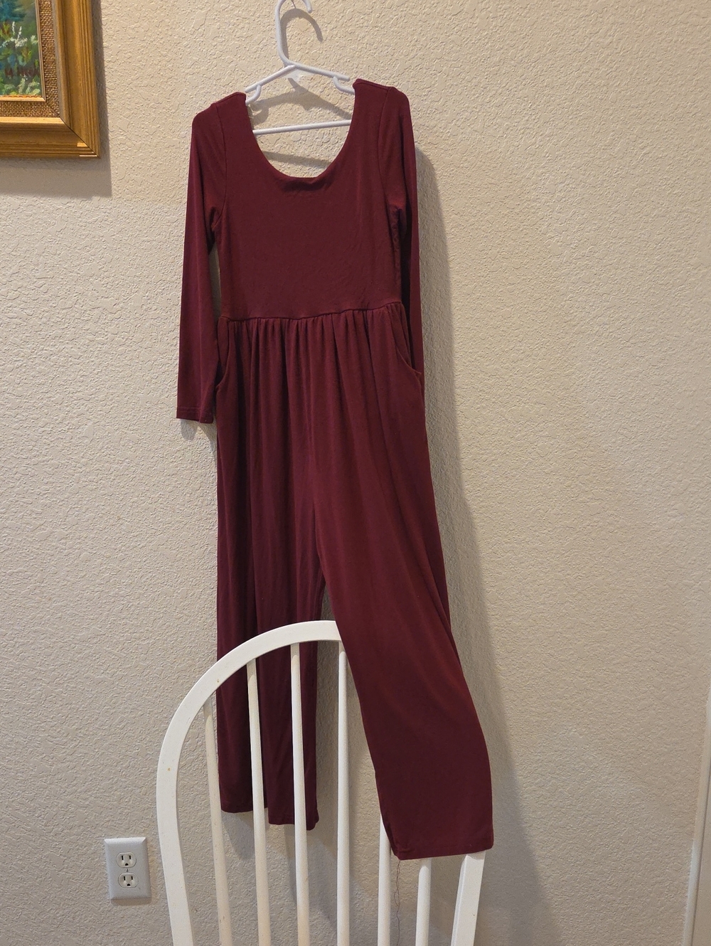 SweetHoney Girls Long-Sleeve Burgundy Jumpsuit